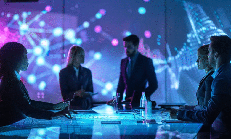 A specialist, who knows what is AI knowledge management, working at her computer